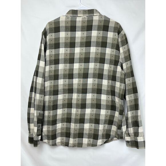 Frye Men's XL Green/White Buffalo Check Button-Up Shirt - Picture 2 of 7